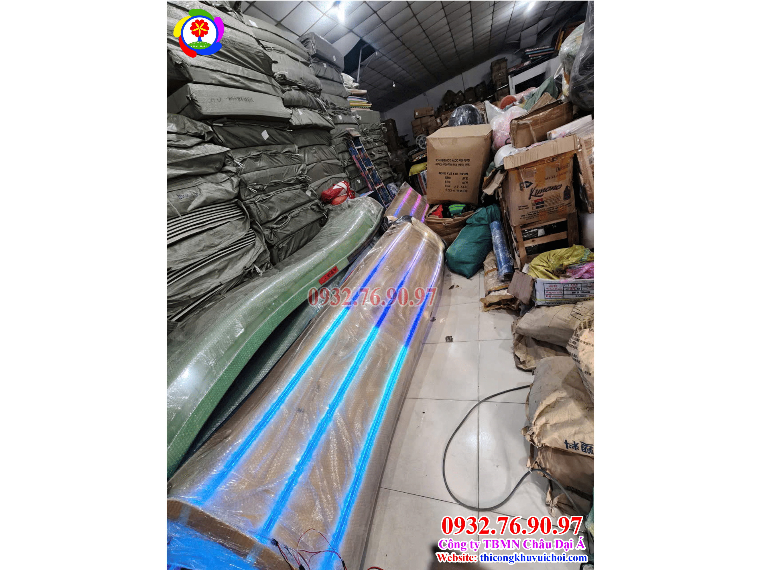 Máng Trượt LED 2 Làn lung linh tại công trình thực tế