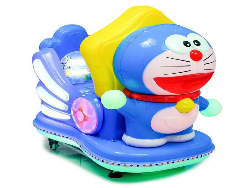 Thú Nhún Điện Doraemon trọng lượng 30kg xanh trắng đèn LED rực rỡ