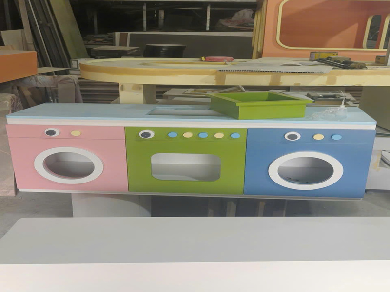 Mẫu Tủ Nấu Ăn Kết Hợp Lò Nướng Và Máy Giặt ván MDF chống ẩm kích thước 120x40x50cm