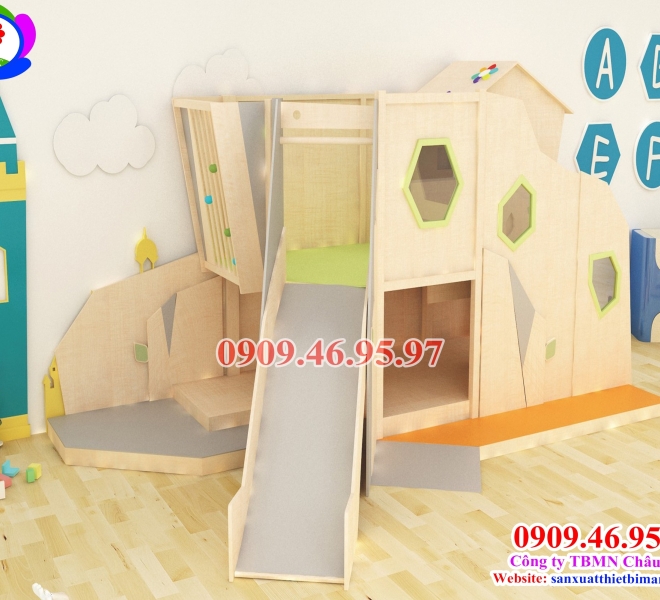 CẨU TRƯỢT GỖ CHO BÉ | Châu Đại Á