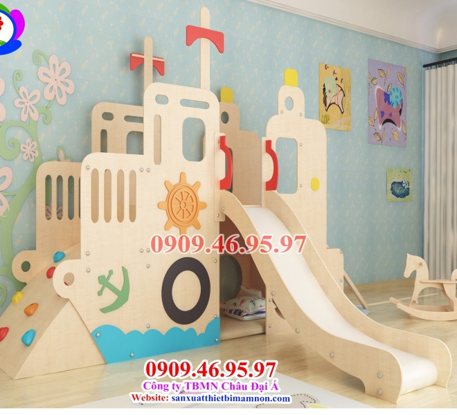 CẨU TRƯỢT GỖ CHO BÉ | Châu Đại Á