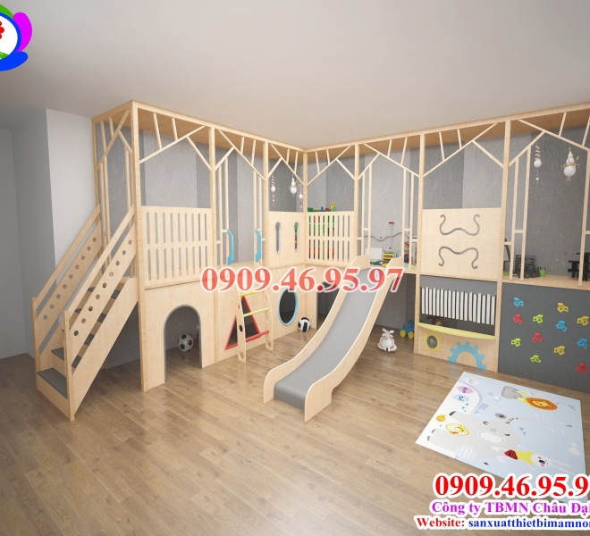 CẨU TRƯỢT GỖ CHO BÉ | Châu Đại Á