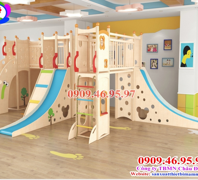 CẨU TRƯỢT GỖ CHO BÉ | Châu Đại Á