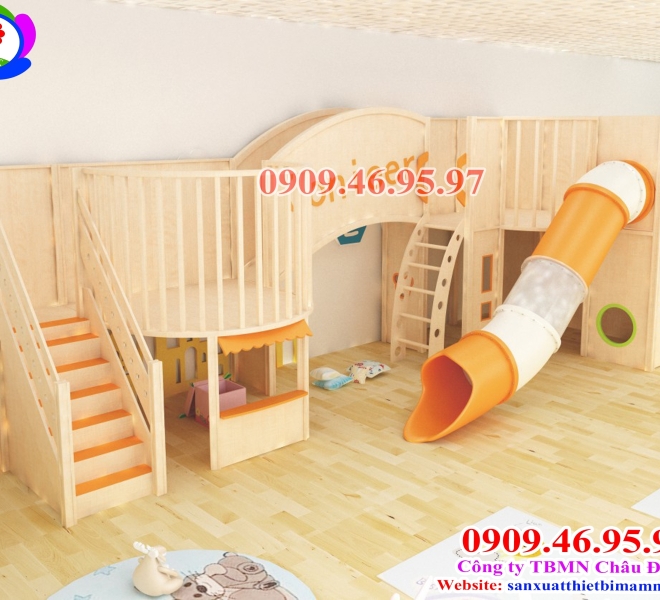 CẨU TRƯỢT GỖ CHO BÉ | Châu Đại Á