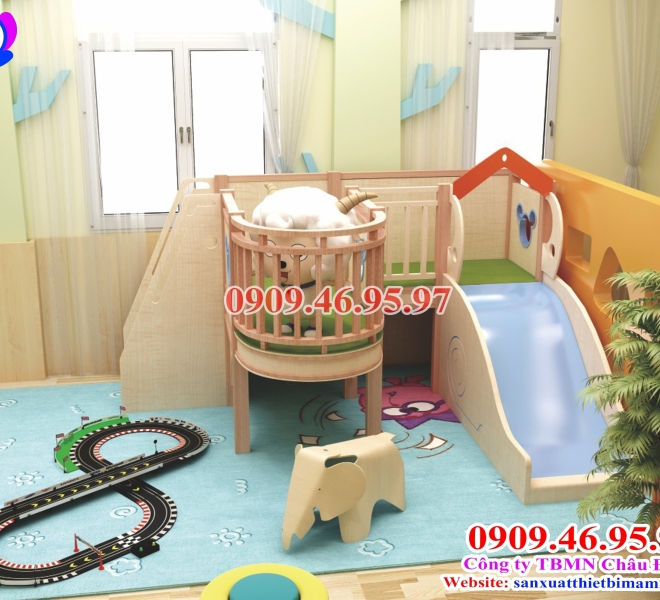 CẨU TRƯỢT GỖ CHO BÉ | Châu Đại Á