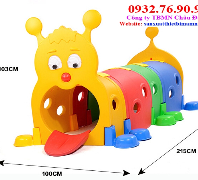 Hầm Chui Con Sâu Nhiều Màu Sắc | Châu Đại Á thi công khu vui chơi
