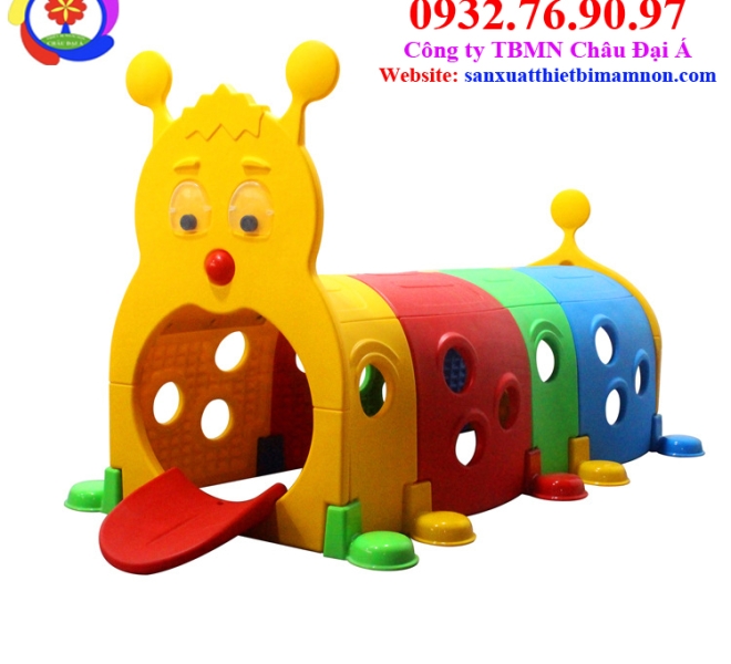 Hầm Chui Con Sâu Nhiều Màu Sắc | Châu Đại Á thi công khu vui chơi