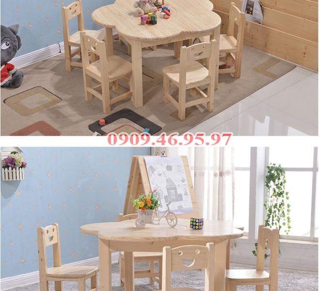 Bàn Ghế Gỗ Của Bé | Châu Đại Á