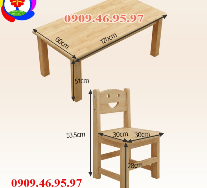 Bàn Ghế Gỗ Của Bé | Châu Đại Á